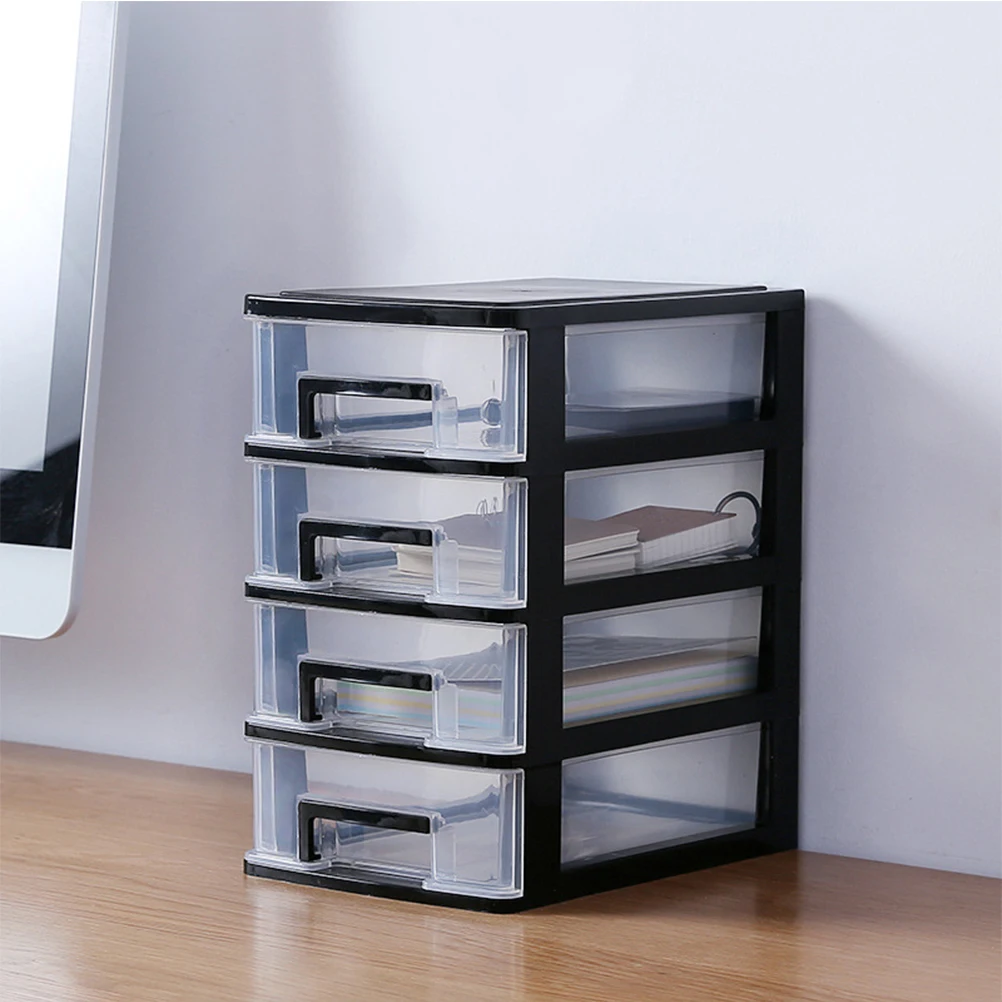 4 Layers Transparent Desktop Drawer Type Storage Box Plastic Mini Cosmetics Organizer Sundries Holder | Дом и сад