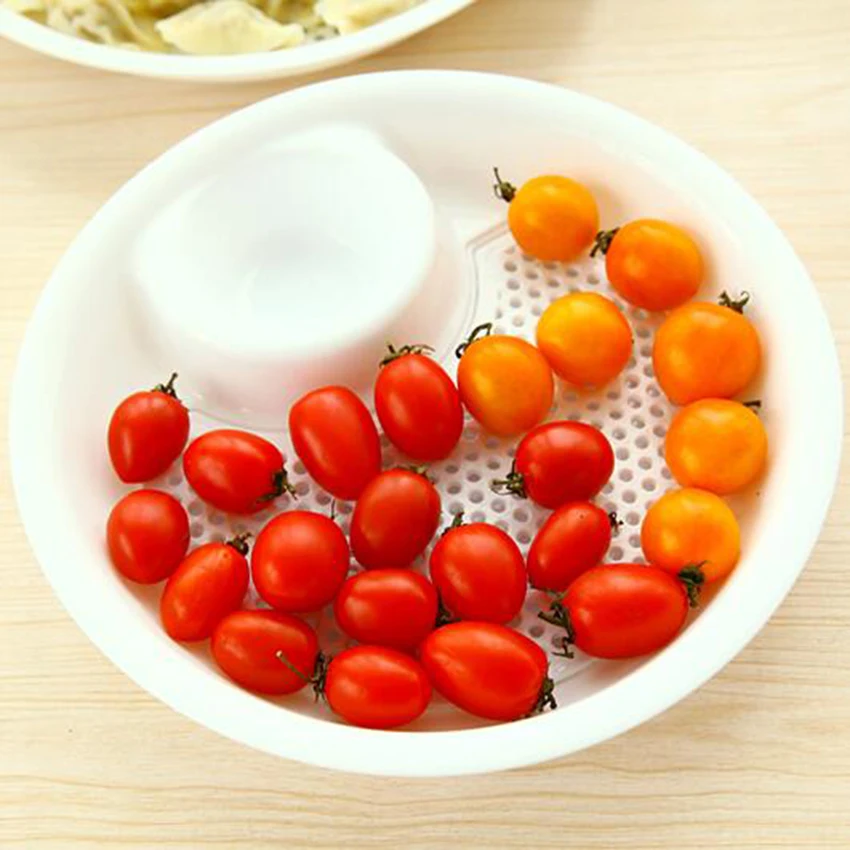 Популярные Пластик с фруктами блюдо для пельменей двухслойный дисковый