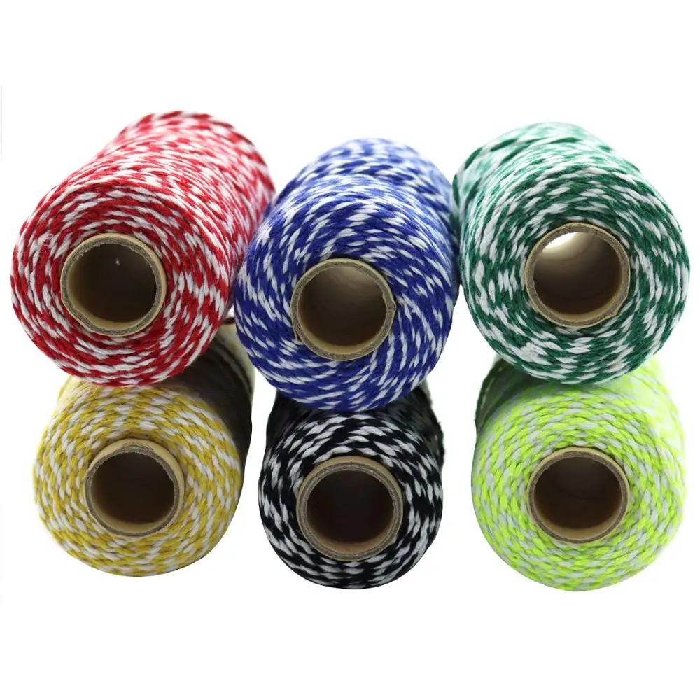 100Meter/Roll Two Colors Cotton Baker Twine Rope Cord Christmas Wedding Decoration Gift Packaging String DIY Crafts Wrap | Дом и сад