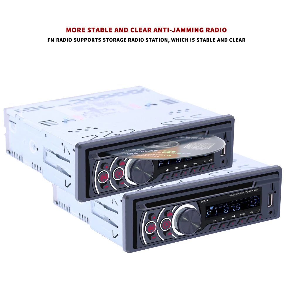 

Автомобильный радиоприемник 1 Din, стерео, DVD, CD-плеер, bluetooth-совместимый, громкая связь, AUX, USB, TF, MP3, FM, соединительные детали для телефона, литье, 1 шт.