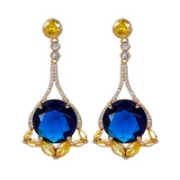 europe and america temperament wedding party jewelry shining cz geometric dangle earrings 925 silver needle luxury earring