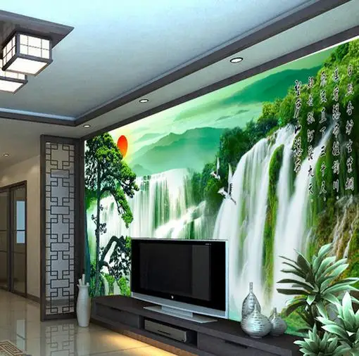 Стильные Новые стереоскопические Настенные обои Diantu с изображением водопада