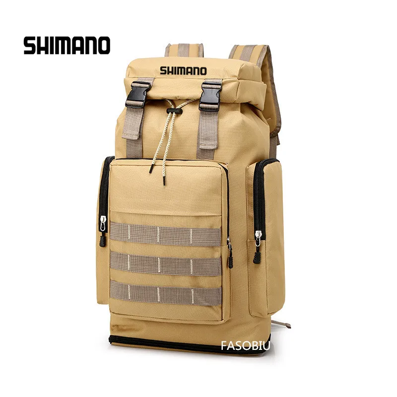 

2021 Shimano Fishing Backpack 55L Hunting Camping Rucksack Mountaineering Unisex Travel Outdoor Fishing Multi-pocket Backpack