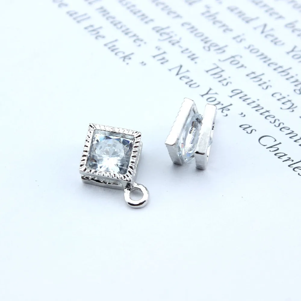 10 шт. модные милые инкрустированные циркониевые серьги треугольный квадратный