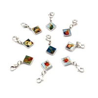 9pcs mixed enamel square jesus christ icon charm pendants for jewelry making findings 13 2x30mm a 380b