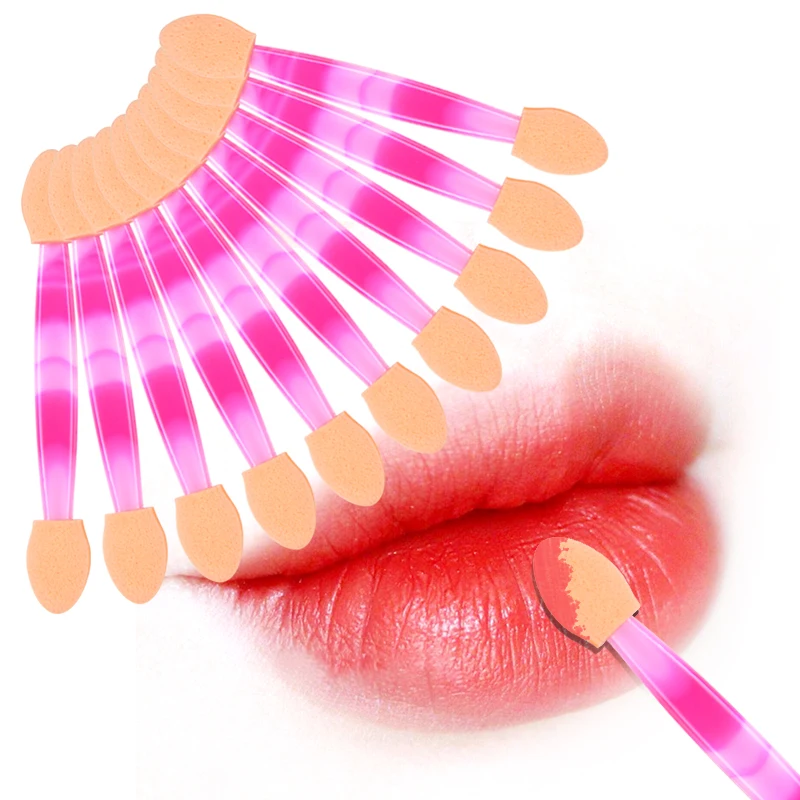 10 шт. двухсторонняя губка для теней век кисть подводки глаз губ губка-аппликатор