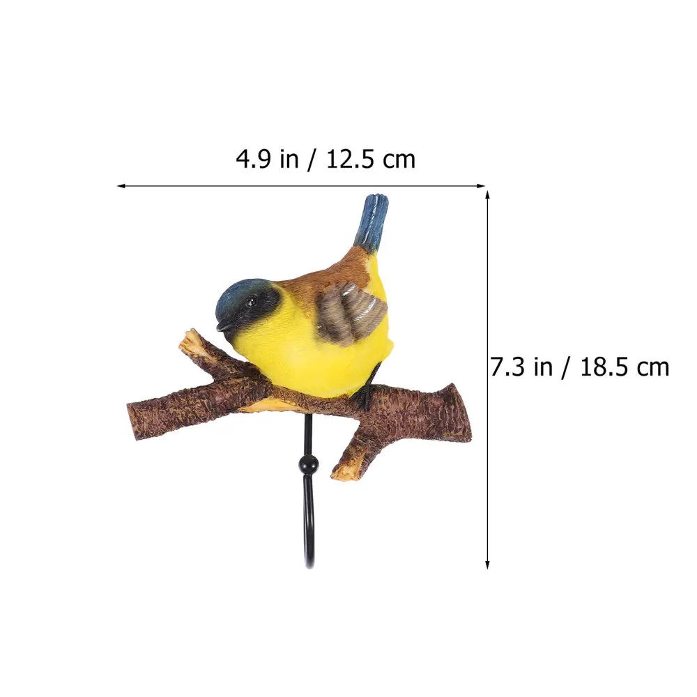 

Creative Resin Bird on Branch Coat Hook Hanging Wall Mounted Single Hook