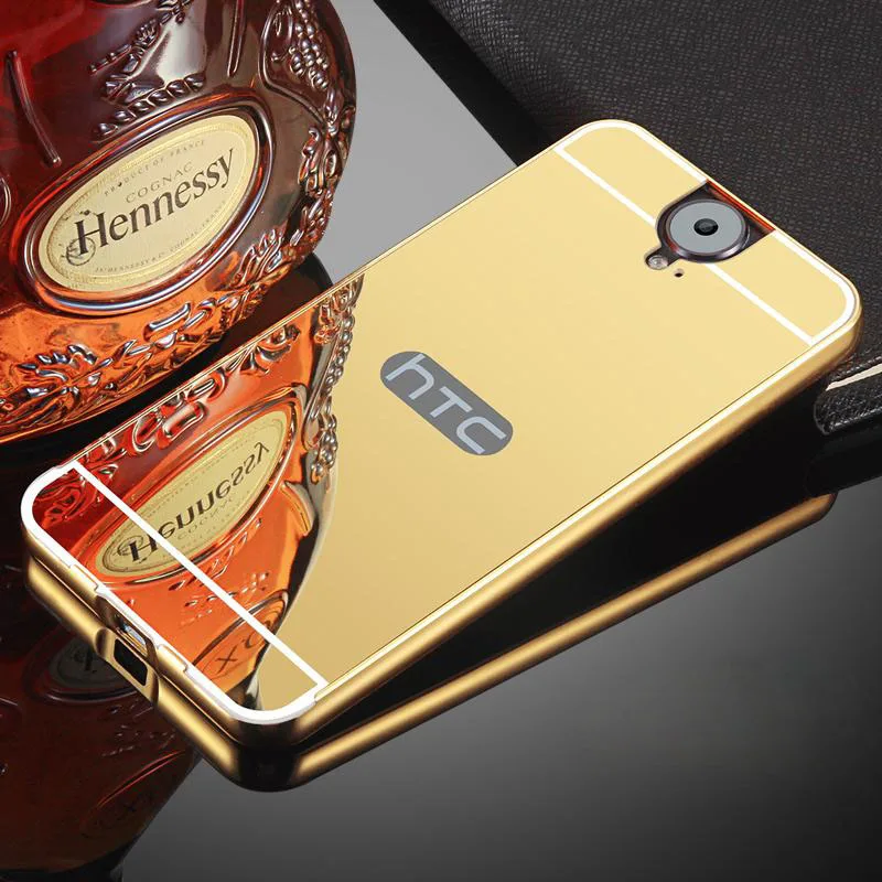 Роскошный зеркальный чехол для HTC One E9 Plus + жесткий алюминиевый металлический