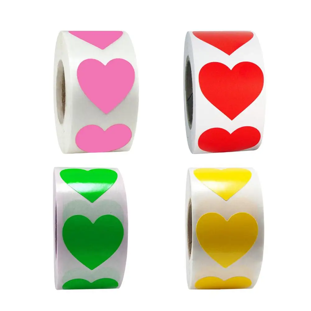 

Love Heart Stickers 500 Pcs/Roll Heart Stickers Roll Writable Heart Labels For Craft DIY Scrapbooking Envelopes Card-making Vale