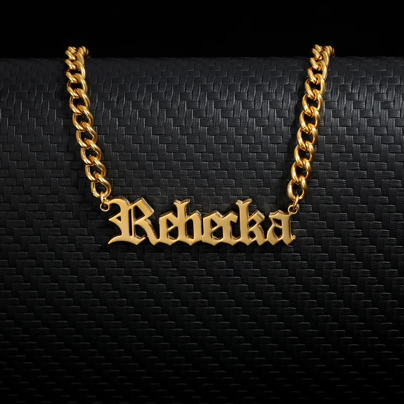 Золотая цепочка из нержавеющей стали ожерелье персонализированные украшения