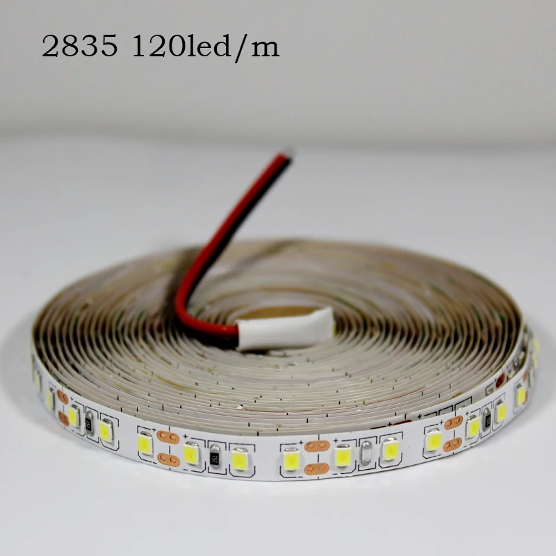 120LEDS Светодиодная лента 5 м рулонов 2835 Светодиодный свет полосы Водонепроницаемый 12V 60/120/180/240 светодиодный s/m гибкая световая лента домашний декор белый/теплый белый - Испускаемый цвет: 120LEDS
