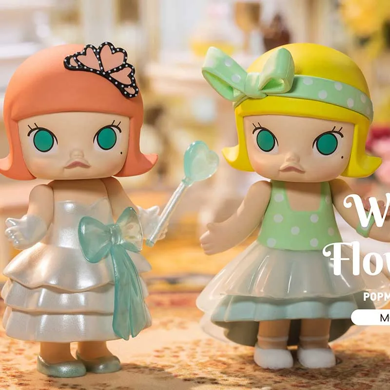 

POP MART Molly Wedding Flower girl for whole box Toys figure blind box Action Figure Birthday Gift Kid Toy free shipping