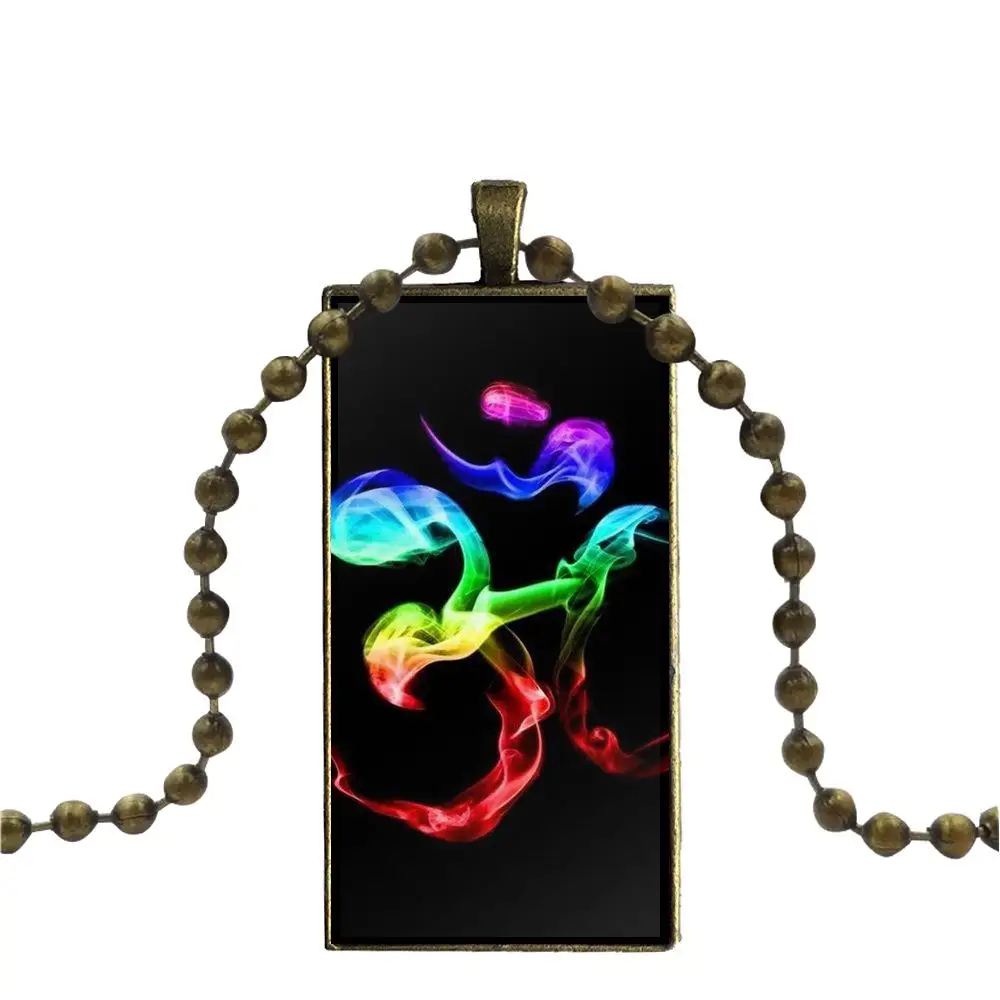 Aum Ом йога Ведущий для женщин мужчин бижутерия со стеклянными кабошонами