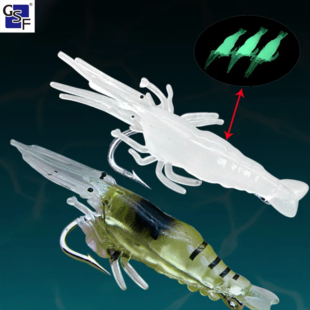 

10PCS Fishing Lure Fishing Gear Fishing Equipme Fishing Bait 1.5g/4cm Hook Sharp Crankbait Lures Silicone Shone Prawn Bait Pesca