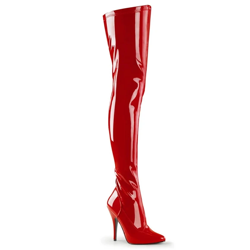Rncksi 13cm Heel height 2020 Fashion  Sock Boots Pointy Toe Over-the-Knee Heel Thigh High Pointed Toe Woman Boot size 34-46