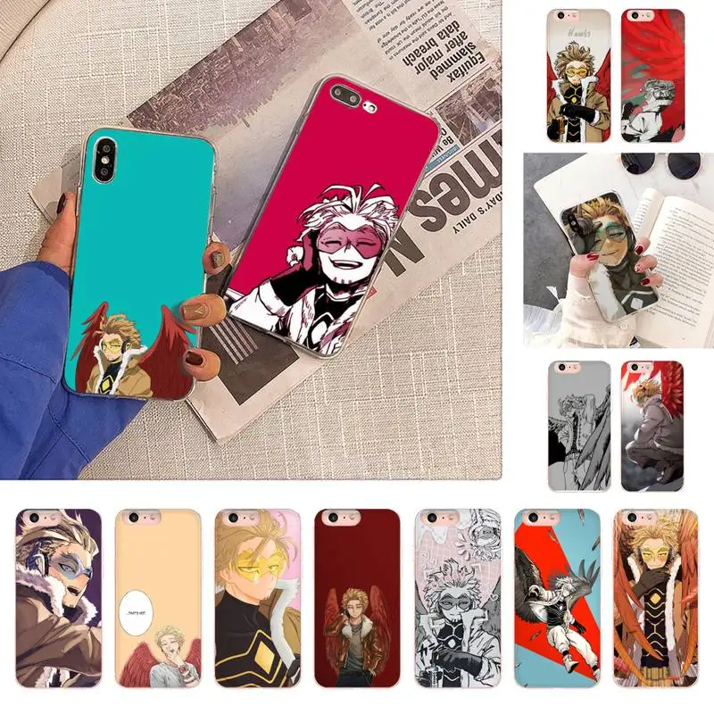 

Anime MHA Hawks BNHA Phone Case for iPhone 11 12 13 mini pro XS MAX 8 7 6 6S Plus X 5S SE 2020 XR case