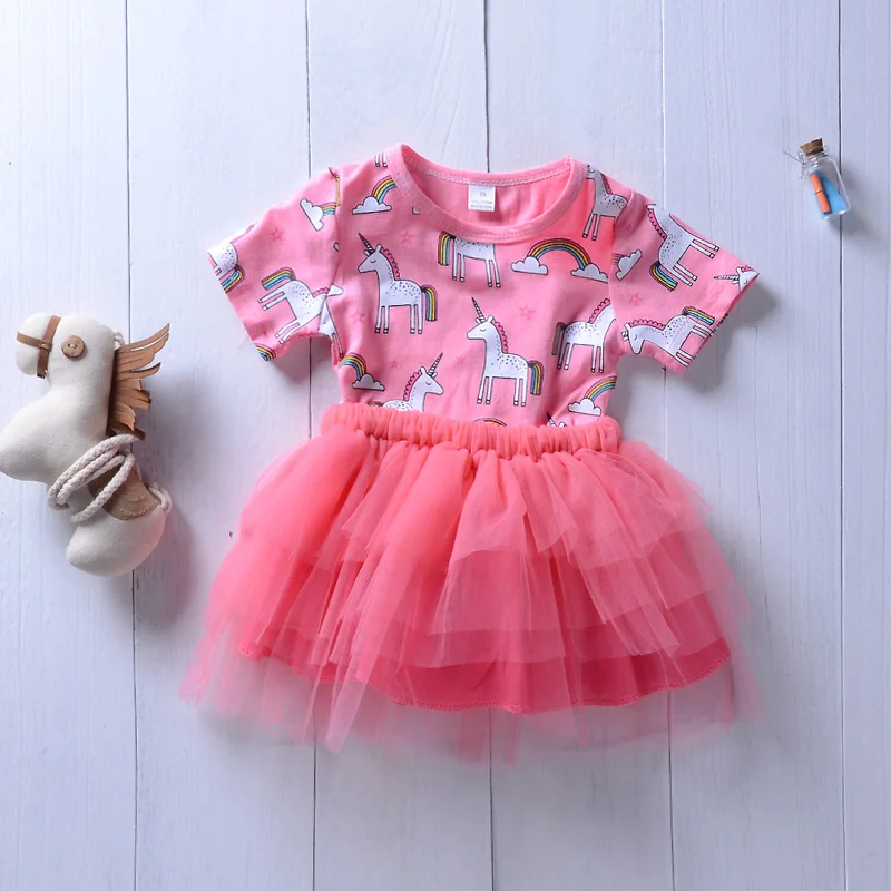 Комплект летней одежды из 2 предметов для маленьких девочек Милая футболка Топы +