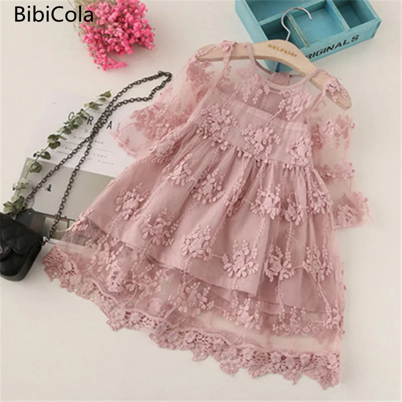 Girls Party dress summer kids fashion sleeveless floral princess mesh dresses children prom party clothing girls wedding | Детская