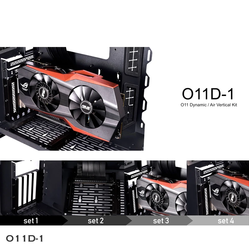 

LIAN LI Vertical GPU Bracket Kit For O11 Dynamic Case, Graphics Card Mounting Holder Gen 3 VGA Support + PCIE 3.0 Riser Cable