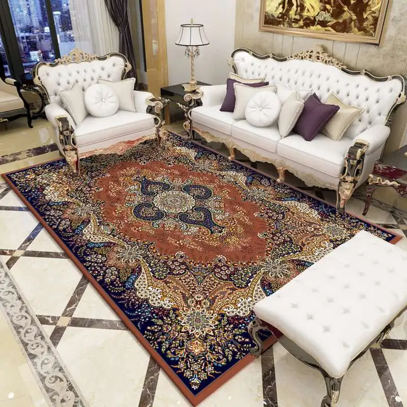 

Rectangular Prayer Carpet European Persian Printed Carpet Anti-slip Carpet Home Thick Carpet Floor Living Room Bedroom