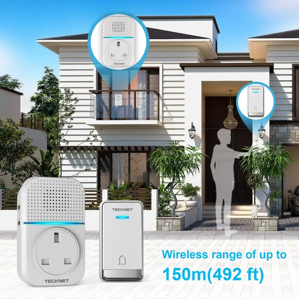 AC 220V домашний дверной звонок с автономным питанием беспроводной светодиодный