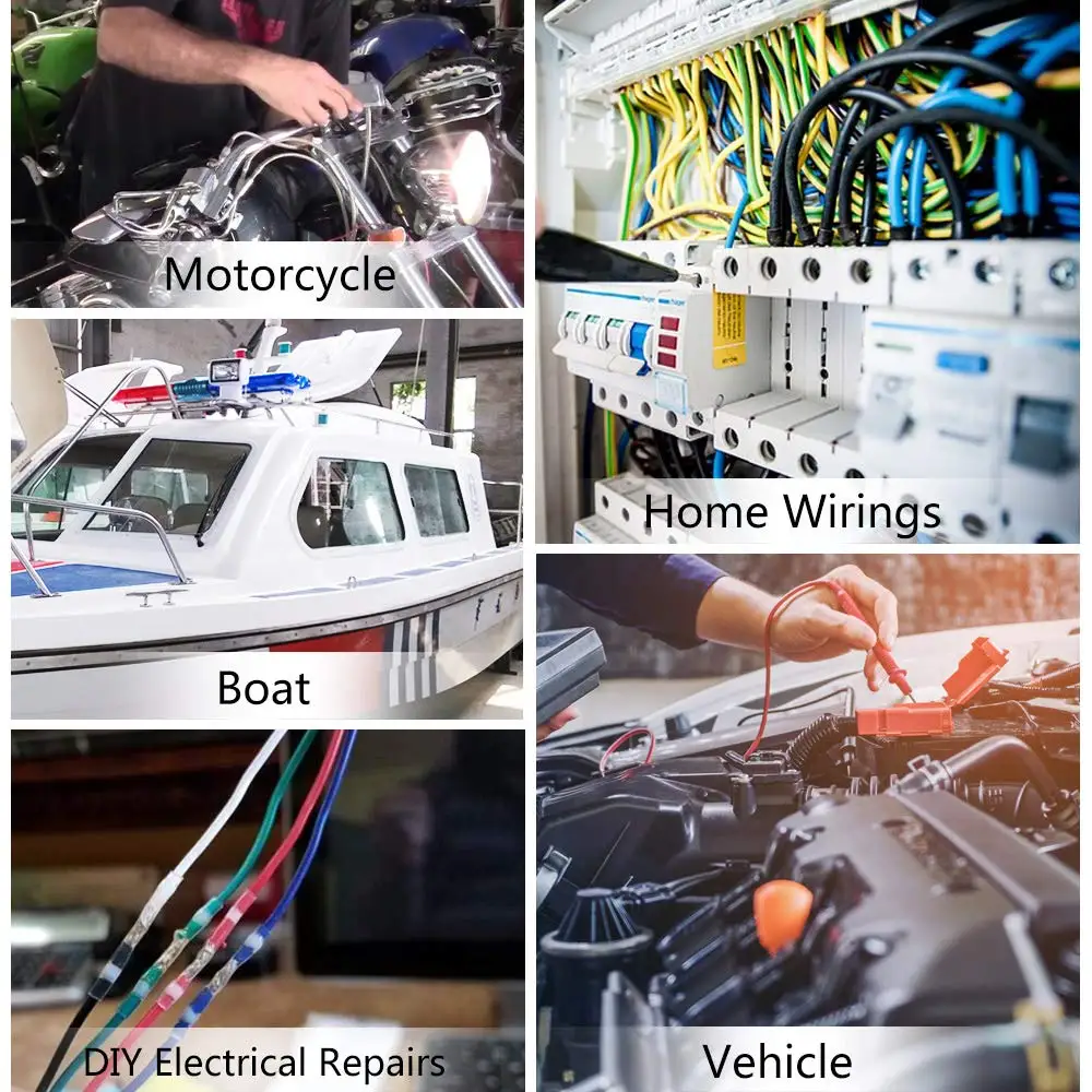 

250/200/100PCS Insulated Heat Shrink Butt Wire Splice Connector Crimp Terminals Soldered Sleeve Waterproof Terminal connectors