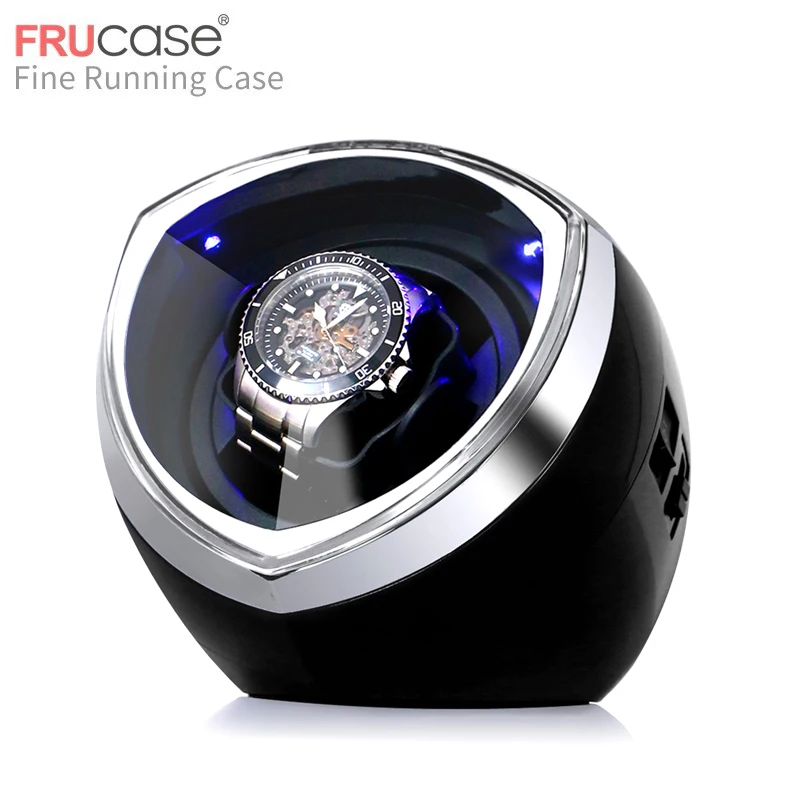 US plug Black Чехол FRU, черный, Новое поступление, белый, одинарный, для автоматического намотки часов, коробка для часов, автоматическая намотка, для хранения, чехол для дисплея, коробка - Цвет: US plug Black