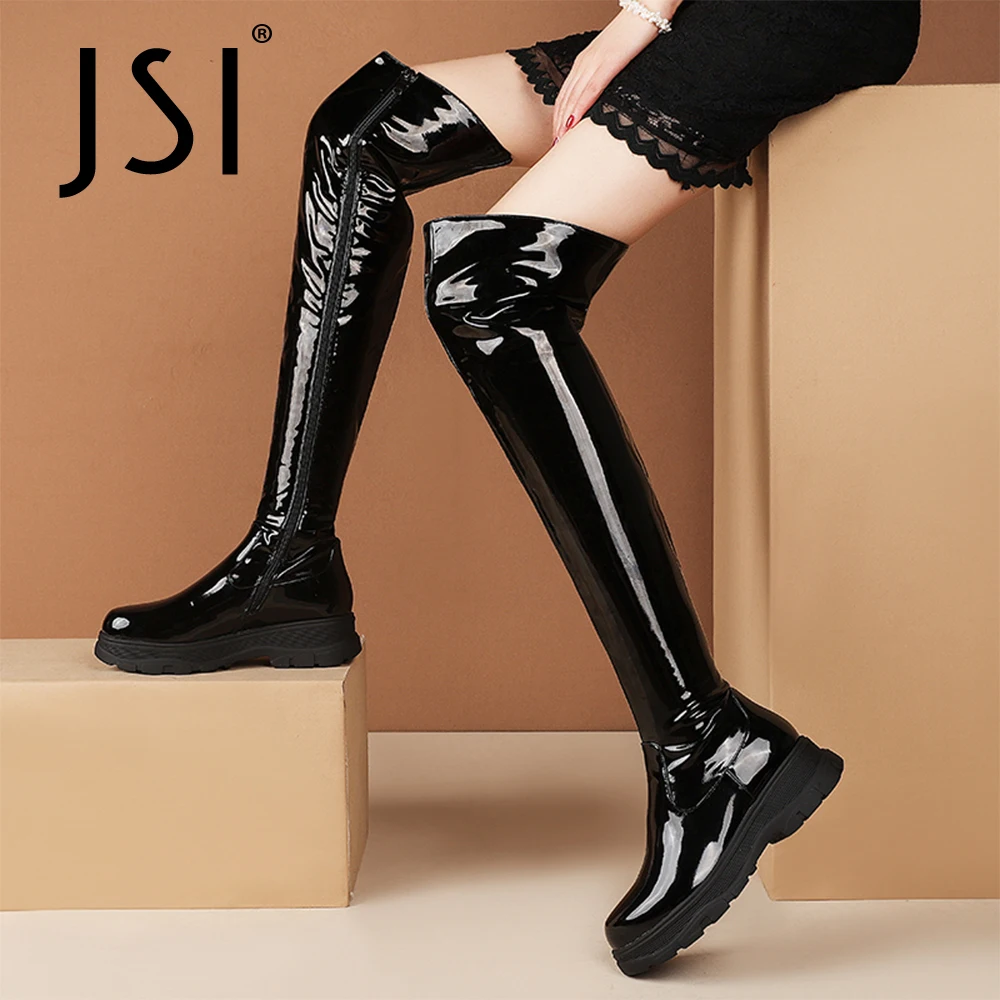 

Женские ботинки из лакированной кожи, на платформе, 33-43