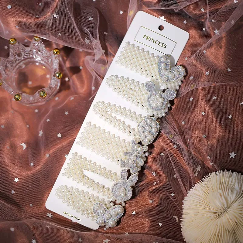 Модные женские заколки для волос с имитацией жемчуга ручной работы в форме