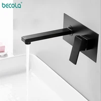 becola black style matte black brass wall mounted basin faucet single handle mixer tap hot cold water lt 320rb