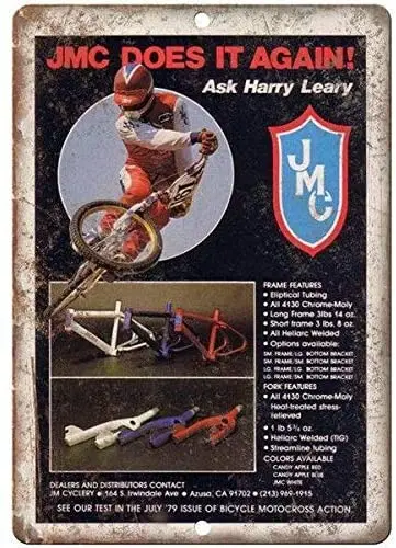 

Decorative Metal Signs 8" X 12"Metal Signjmc BMX Racing Bike Harry Leary Vintage Look Reproduction