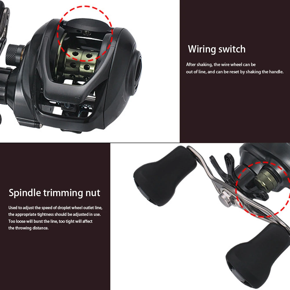 

2020 Baitcasting Reel High Speed 7.2:1 Gear Ratio Fresh/Saltwater Magnetic Brake System Ultra Light Fishing Reel