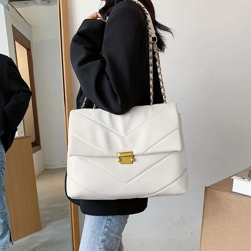 Сумка кросс боди Женская на цепочке большая винтажная дизайнерская сумочка из