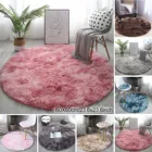Круглые плюшевые ковер для гостиной, противоскользящий Пушистый Большой коврик, толстые декоративные ковровые покрытия для спальни, мягкие напольные коврики #50