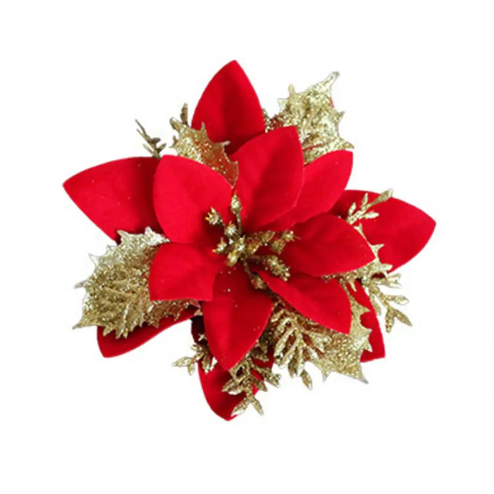 

Anti-fade Faux Silk Flower Realistic Looking Xmas Flower Decor for Home