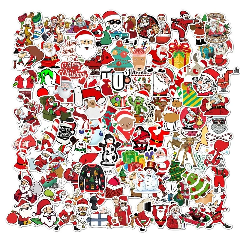 

10/50/100pcs Cartoon Cute Christmas Sticker Diy Laptop Phone Case Skateboard Suitcase Waterproof Classic Toy Decoration Stickers