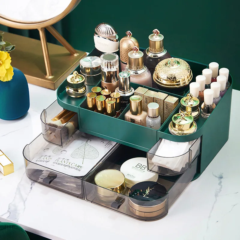 

1pc Large Capacity Cosmetic Storage Box Makeup Drawer Organizer Luxury Perfume Lipstick Women's Skin Care Product Storage Case