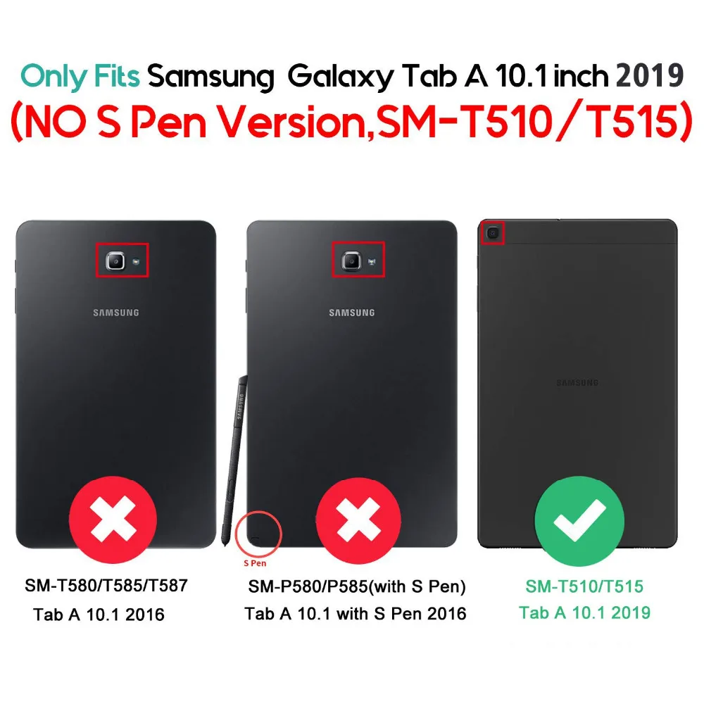 Чехол для Samsung Galaxy Tab A 10,1 SM-T510 T515, детский безопасный сверхмощный силиконовый Жесткий противоударный Броня Гибридный чехол-подставка+ ручка