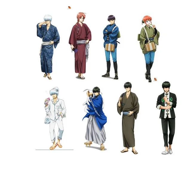 Аниме Кагура Садахару Шимура Shinpachi Sakata Gintoki кимоно для косплея GINTAMA тема акриловая