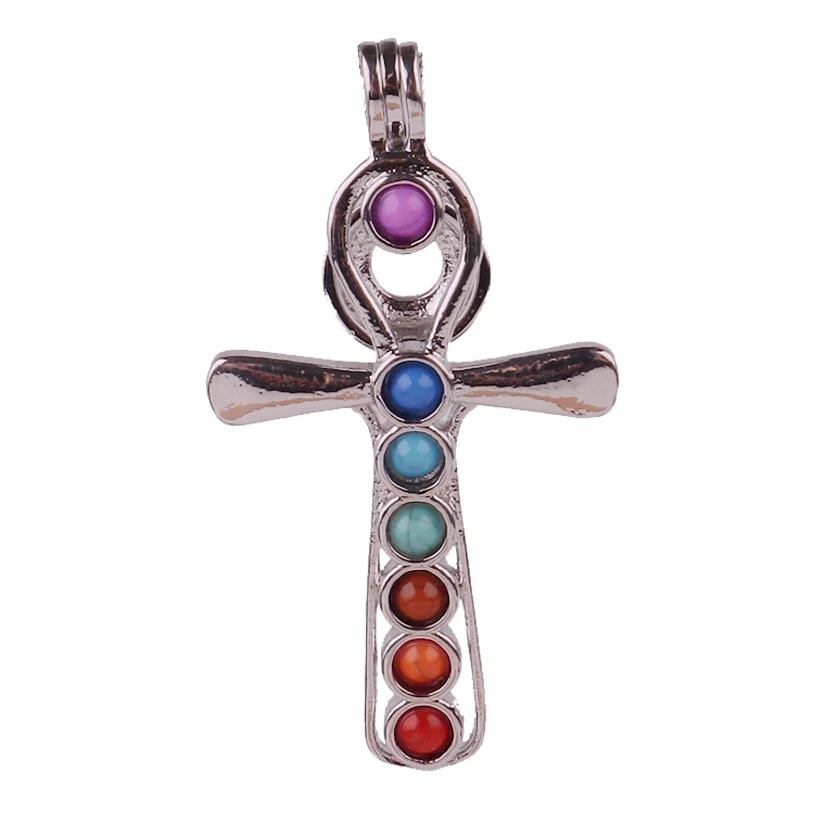 5 шт. медный счастливый крест чакра камни ТОЧКА Рейки бусины жемчужная клетка