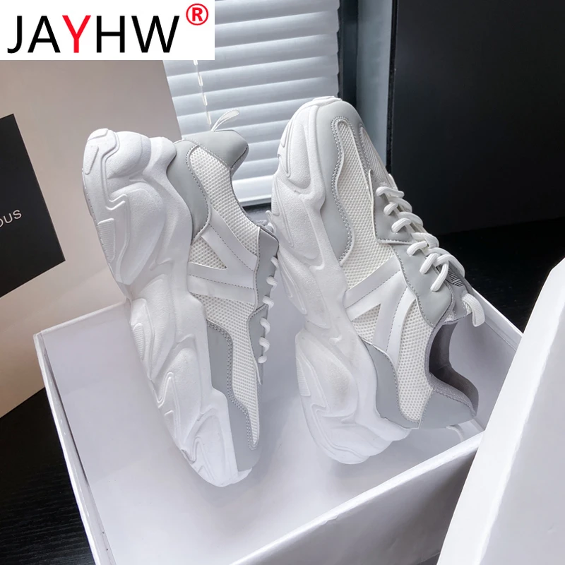 

Кроссовки JAYHW женские массивные, модные однотонные сникерсы на платформе, удобная дышащая Весенняя повседневная обувь, джокер