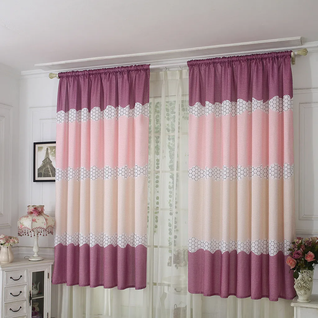 

Balcony bedroom wide strip half blackout curtain Fabric