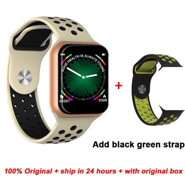 gold add green Greentiger F8 Bluetooth Смарт-часы пульсометр калории фитнес-трекер будильник IP67 Водонепроницаемый умный Браслет - Цвет: gold add green
