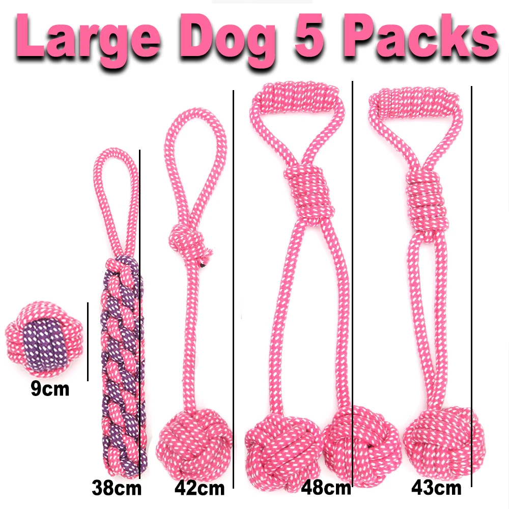 RD-WT Large Dog Toy 12 шт., набор больших игрушек для собак, веревка для жевания, игрушки для собак, жевательные игрушки для собак, уличные зубы, чистая игрушка для больших собак, Juguete para Perros - Цвет: RD-WT Large Dog Toy