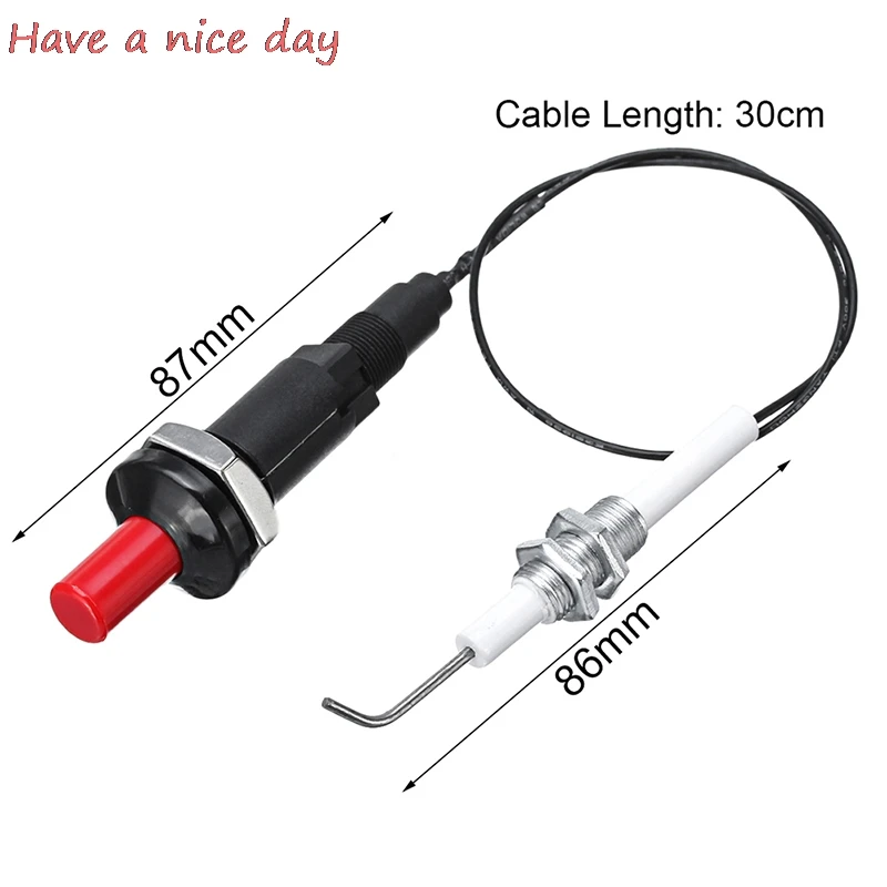 

Piezo Spark Ignition Set With Cable 30 cm Long Push Button Kitchen Lighters Home Appliance Accessories