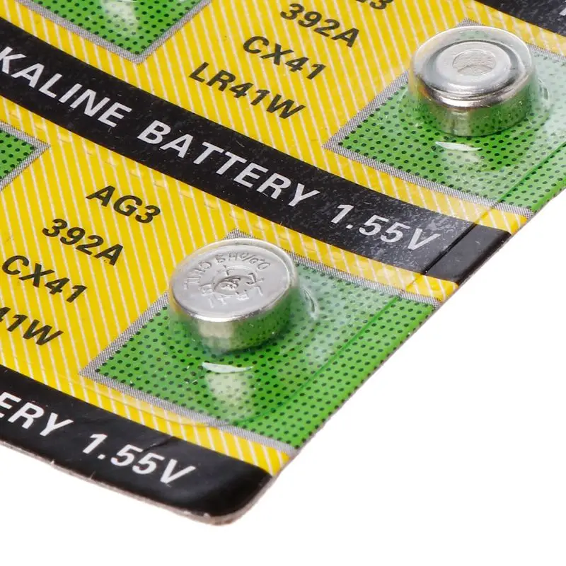 10 шт. кнопочные батарейки AG3 1 55 в R41 192 L736 384SR41SW CX41 LR41 392|Аксессуары для батарей| |