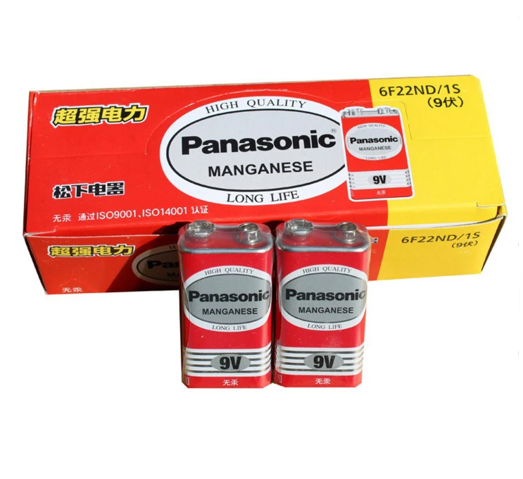 Батарея Panasonic 9 В 6F22 сверхмощные сухие батареи из углеродного цинка для