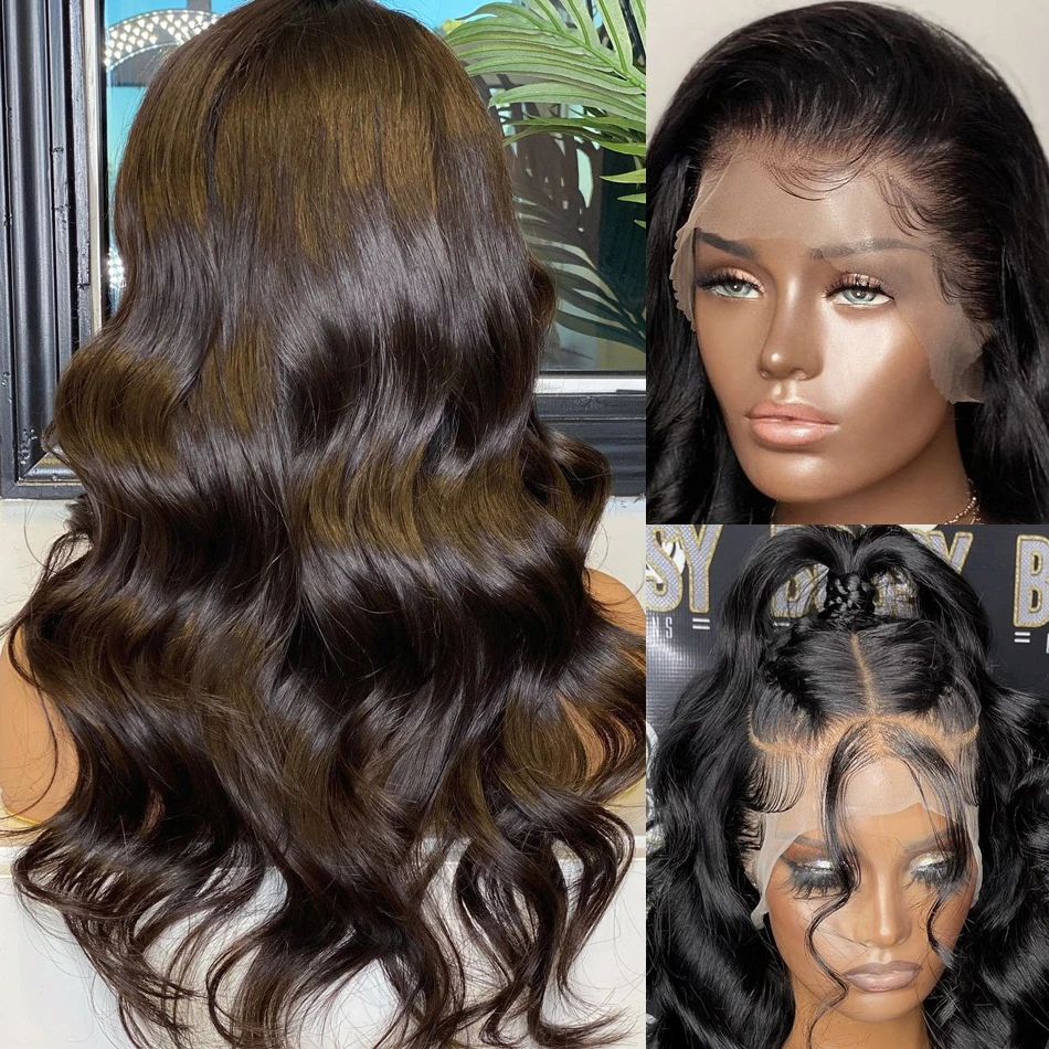 Парик из человеческих волос с кутикулой звеньев 4X4 парики на шнуровке спереди для