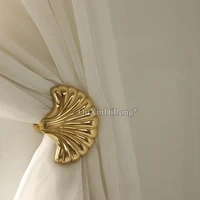 1pair european brass shell shaped curtain hooks curtain tie draper back hooks curtain drapery holder hanger hook decorations