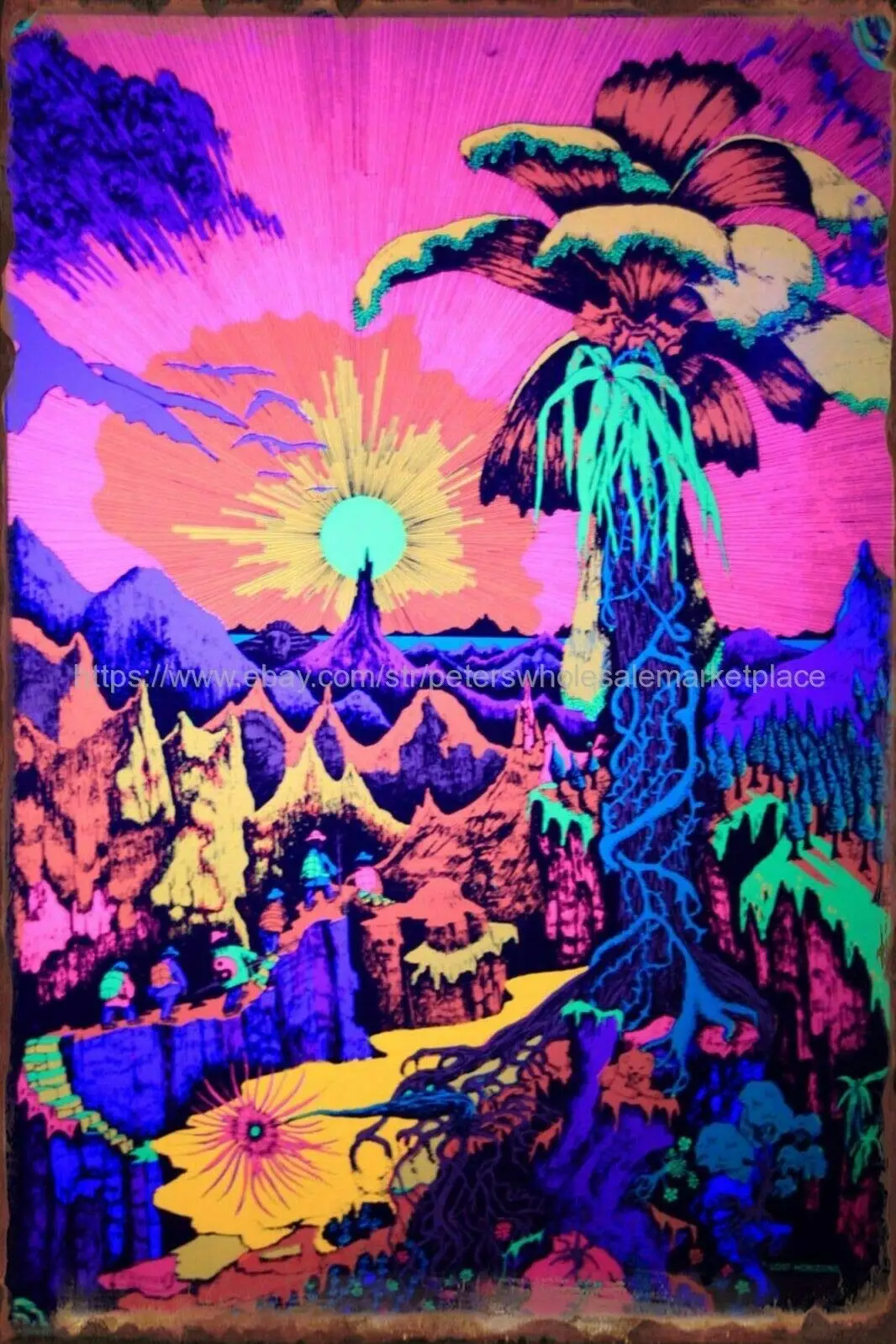 Дешевые репродукции Психоделического Гриба Триппи Металлическая Ретро Стена Дом Бар Паб Винтажный кафе Декор 8x12 дюймов на.